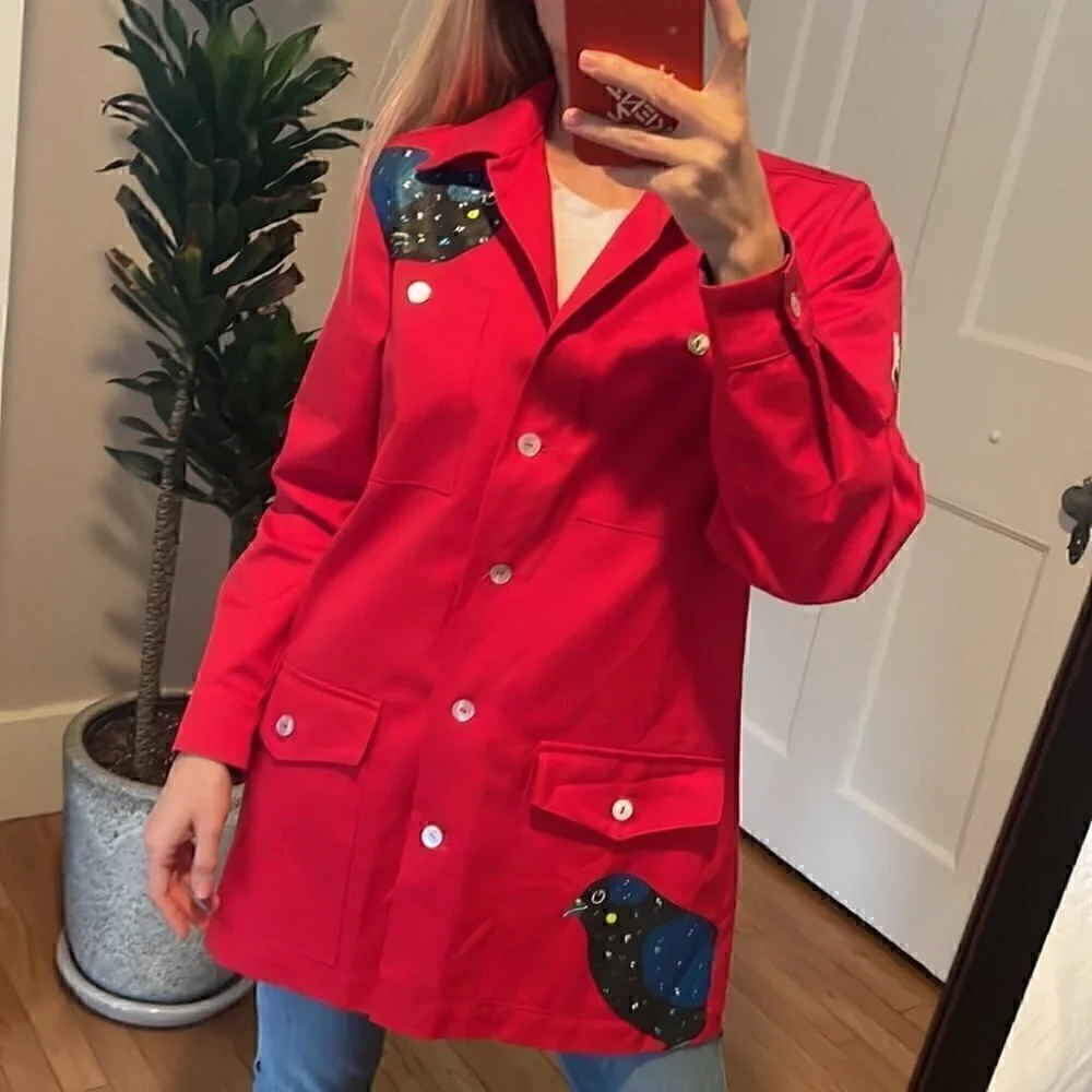 𝅺❤️ NWT Alexander Dets Handmade unique red cotton jacket - S